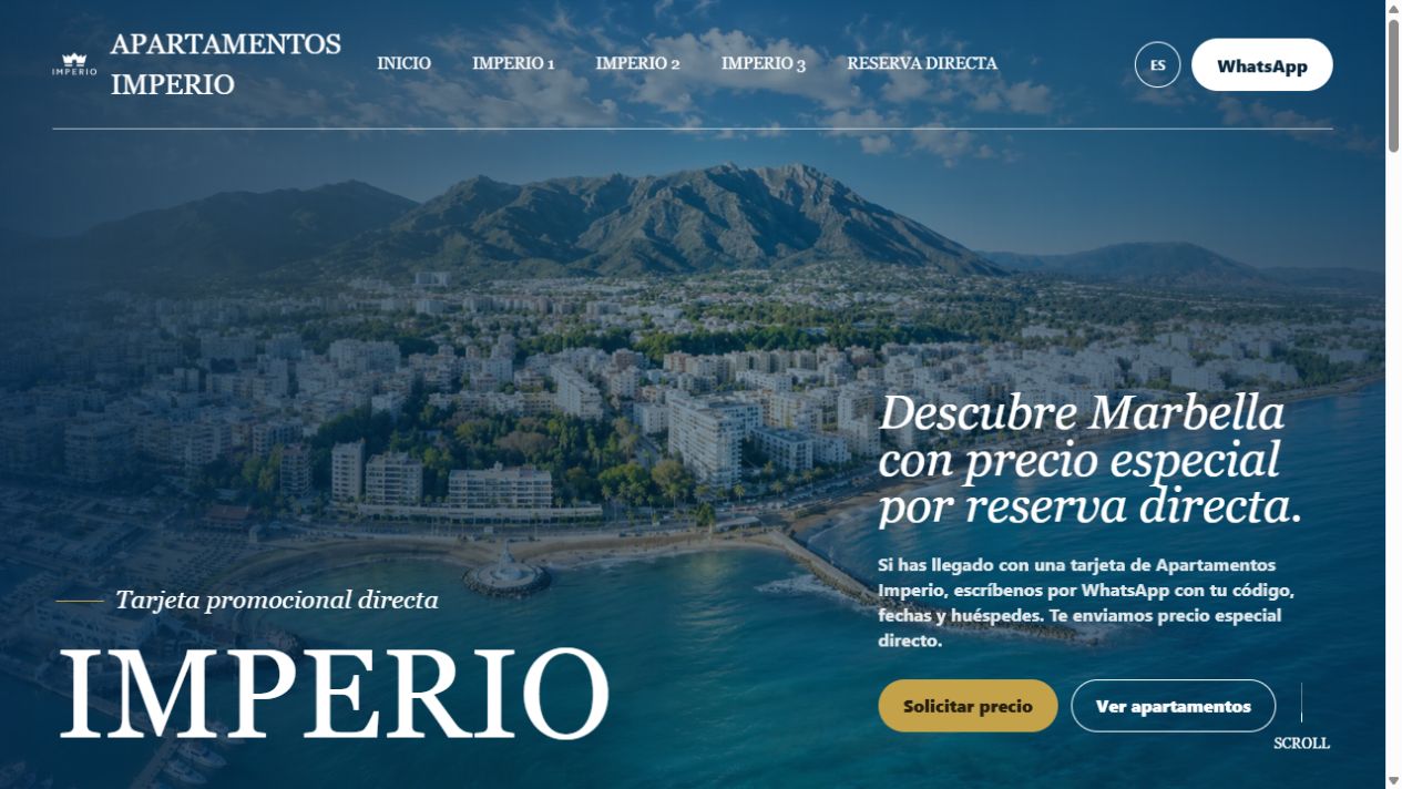 Interfaz de Apartamentos Imperio