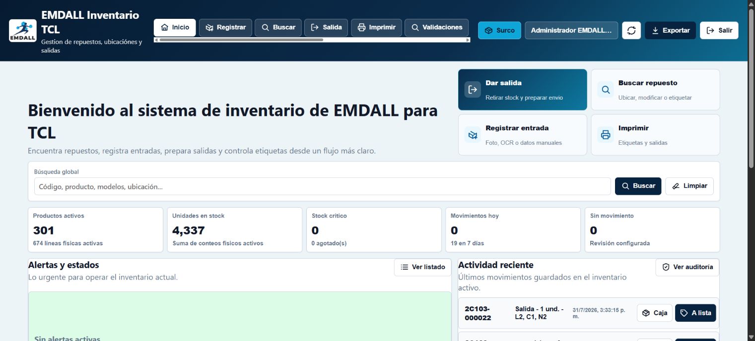 Interfaz de Inventario TCL Cloud
